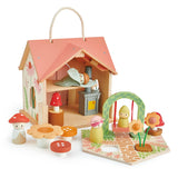 Tender Leaf Toys - Przenośny, leśny domek z wyposażeniem i laleczkami