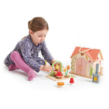 Tender Leaf Toys - Przenośny, leśny domek z wyposażeniem i laleczkami