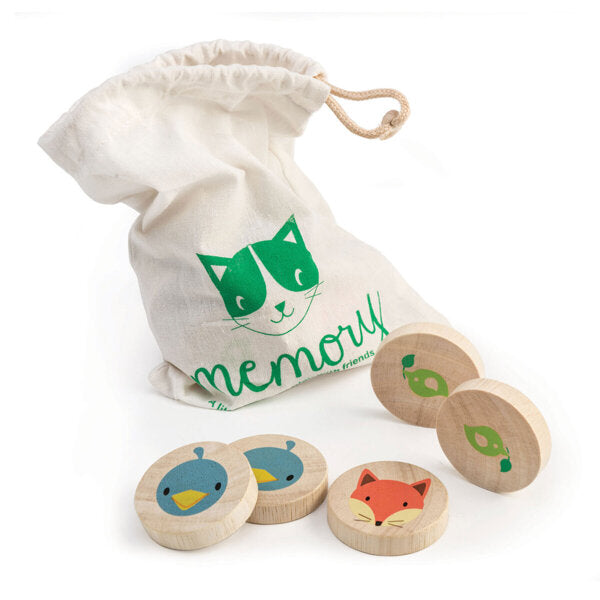 Tender Leaf Toys - Drewniana gra memory - Sprytny Kot