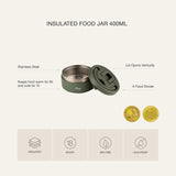 Citron - Termos obiadowy z podziałką 400ml, Olive Green