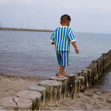 Kid Story - Bawełniane spodenki dziecięce, navy weave