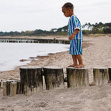 Kid Story - Bawełniane spodenki dziecięce, navy weave