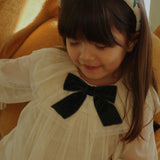 Konges Slojd - Sukienka tiulowa z kokardą Bow, Parchment