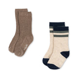 Konges Slojd - Skarpetki dziecięce w prążek, miękka bawełna, navy stripe