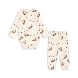 Konges Slojd - Bawełniany zestaw niemowlęcy: body i legginsy, Luna
