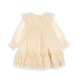 Konges Slojd - Sukienka tiulowa z kokardą Bow, Parchment