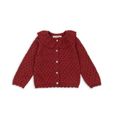 Konges Slojd - Dziewczęcy sweterek świąteczny Holiday, Red Dahlia