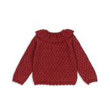 Konges Slojd - Dziewczęcy sweterek świąteczny Holiday, Red Dahlia