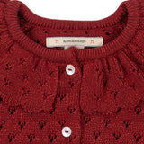 Konges Slojd - Dziewczęcy sweterek świąteczny Holiday, Red Dahlia