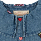 Konges Slojd - Kurtka jeansowa Magot z cekinowymi owocami, vitamins