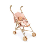 Konges Slojd - Wózek / spacerówka w zestawie z lalką Poppy, pink check