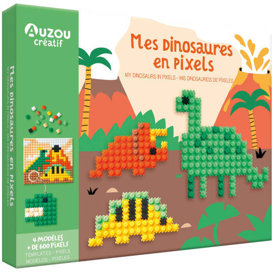 Auzou - Zestaw kreatywny piksele Dinozaury