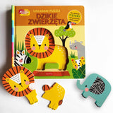 Dzikie zwierzęta. Akademia Mądrego Dziecka. Układam puzzle
