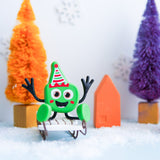 Glo Pals - Postać do kąpieli Christmas Pal - zestaw z dwiema kostkami sensorycznymi świecącymi w wodzie