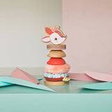 Lilliputiens - Drewniana układanka piramida z miękkimi elementami Sarenka Stella