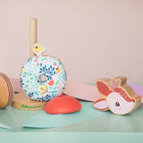 Lilliputiens - Drewniana układanka piramida z miękkimi elementami Sarenka Stella