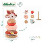 Lilliputiens - Drewniana układanka piramida z miękkimi elementami Sarenka Stella