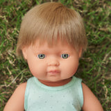 Miniland - Lalka chłopiec Europejczyk, Ciemny blond, 38cm