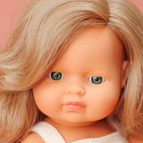 Miniland - Lalka dziewczynka Europejka, ciemny blond, My Friends & Me 38cm