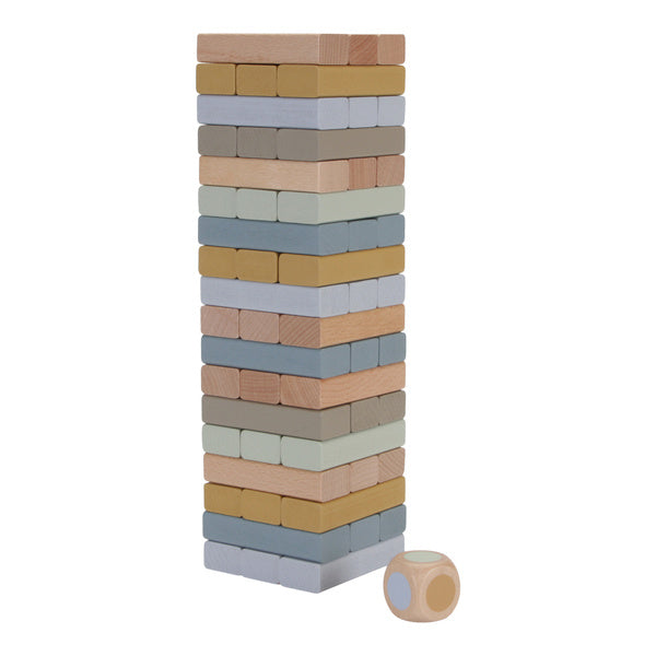 Little Dutch - Gra drewniana Jenga z kostką